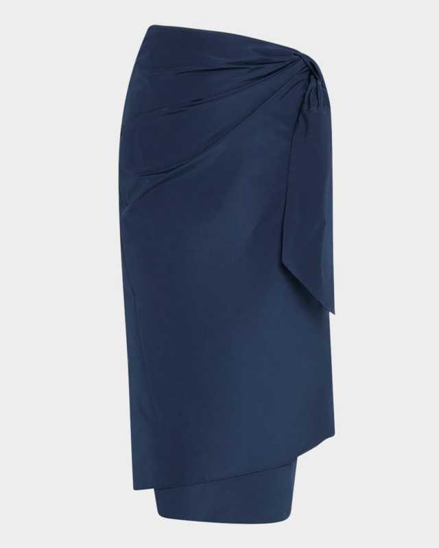 Narsete Taffeta Midi Wrap Skirt